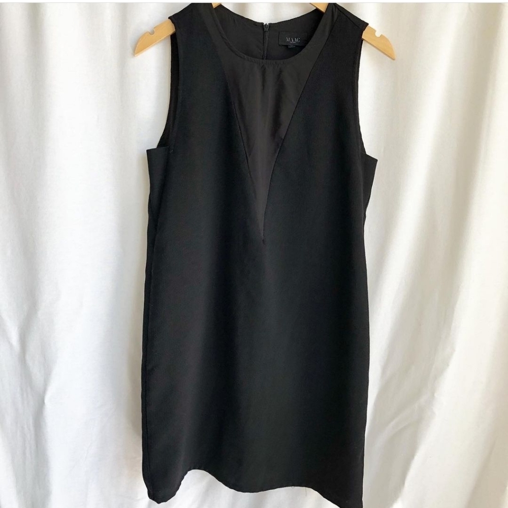 MAAC London Black sleeveless shift dress